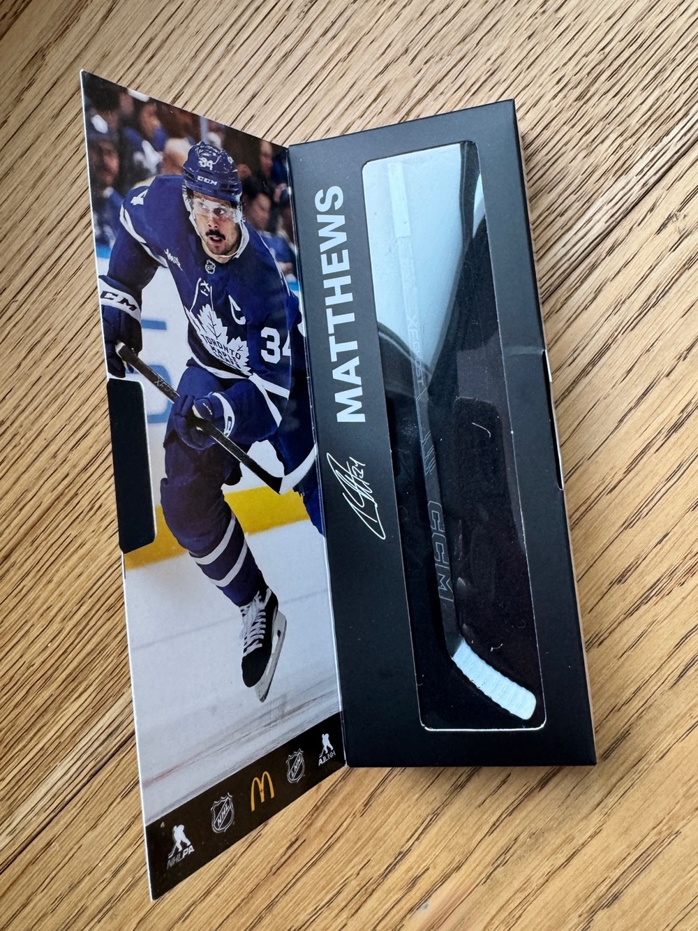 2026 McDonald’s NHL Mini Sticks Auston Matthews Toronto Maple Leafs